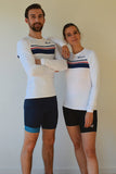 JL Tech Shirt avec bande horizontale rouge/marine