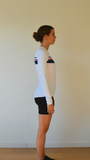JL Tech Shirt avec bande horizontale rouge/marine