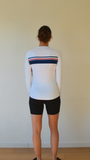JL Tech Shirt avec bande horizontale rouge/marine