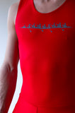 Combinaison d'aviron JL Funny 8 réfléchissante - rouge - Homme