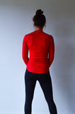 JL Tech Shirt lange mouwen - unisex - zwart/rood