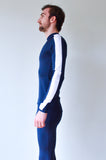 JL Tech Shirt manches longues - unisexe - bleu marine / blanc