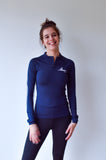 Jl tech shirt à tirette manches longues Funny Skif - unisexe - bleu marine