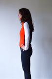 Gilet JL 'sequel' femme - orange avec noir