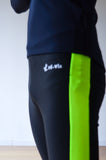 JL Lange roeibroek - unisex - zwart met Hi-Vis streep
