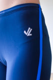 JL Lange roeibroek - unisex - navy met speedstripe royal blue