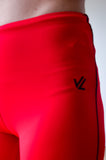 Collant d'aviron JL  - unisexe - rouge /  à rayure fine noire