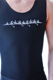 Combinaison d'aviron JL Funny 8 réfléchissante - noir - homme
