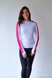 JL Tech Shirt manches longues - unisexe - blanc / fuchsia