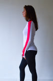 JL Tech Shirt manches longues - unisexe - blanc / fuchsia