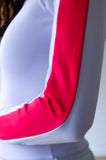 JL Tech Shirt manches longues - unisexe - blanc / fuchsia