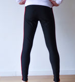 JL Lange roeibroek - unisex - zwart met rode speedstripes