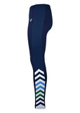 Collant d'aviron JL - unisexe - bleu marine à bande verticale Hi-Vis