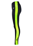 Collant d'aviron JL - unisexe - noir à bande verticale Hi-Vis