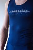 Combinaison d'aviron JL Funny 8 réfléchissante - bleu marine - homme