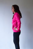 Hooded sweater hot pink - dames