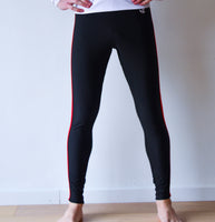 Collant d'aviron JL - unisexe - noir à rayures rouges
